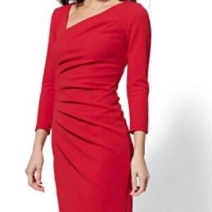 New York & Company Sheath Long Sleeve Runched Dress Size XL